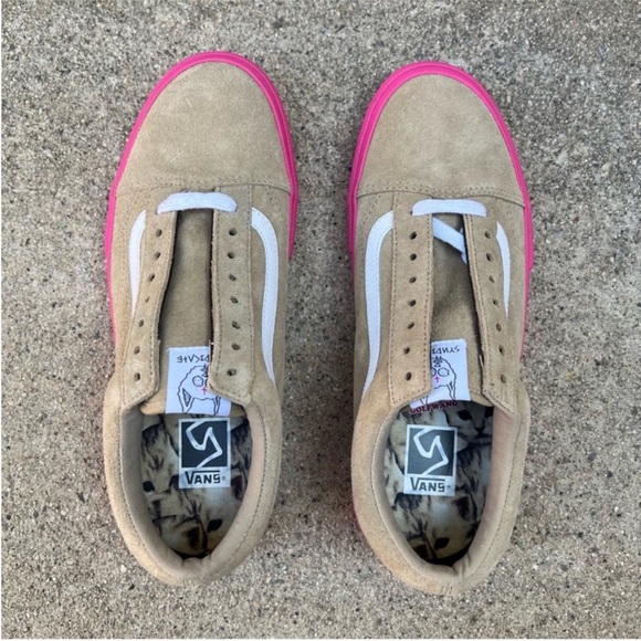 VANS SYNDICATE OLD SKOOL PRO GOLF WANG Tyler the Creator-PINK/WHEAT Size 8.5 NWT - Picture 5 of 14